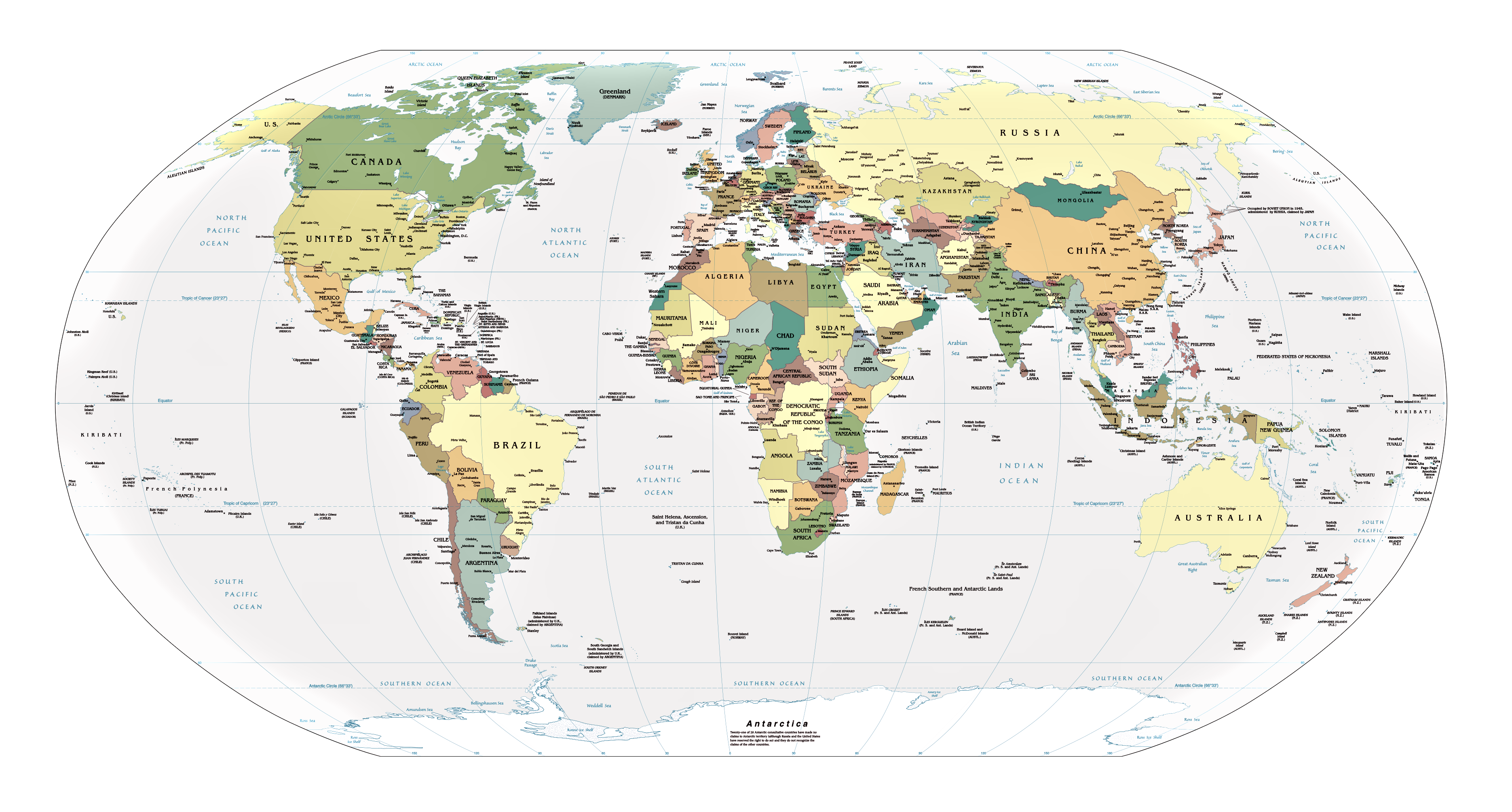 Mapamundi Político Con Nombres 🥇 Mapa Del Mundo Con Nombres